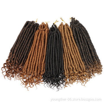 Natural Soft Faux Locs Crochet Twist Hair With Curly Ends Crochet Braids Synthetihetic Braiding Hair Extention Goddess Locs Hair
